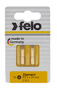Felo Бита крестовая PZ 2X25, серия Diamond, 2 шт в блистере 02102286