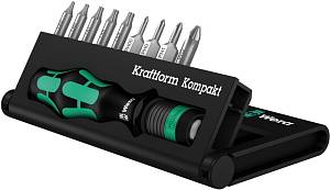 Kraftform Kompakt 12 набор бит с отвёрткой-битодержателем, 10 пр. WERA