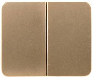 Выключатель СВЕТОЗАР "ГАММА" двухклавишный, без вставки и рамки, цвет золотой металлик, 10A/~250B SV-54134-GM