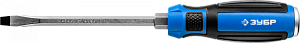 Отвертка ударная, сквозной Cr-V стержень, SL8 x 150 мм, усилитель под ключ, магнитный наконечник, двухкомп. рукоятка, ЗУБР Профессионал, "УДАРНИК" 25721-8